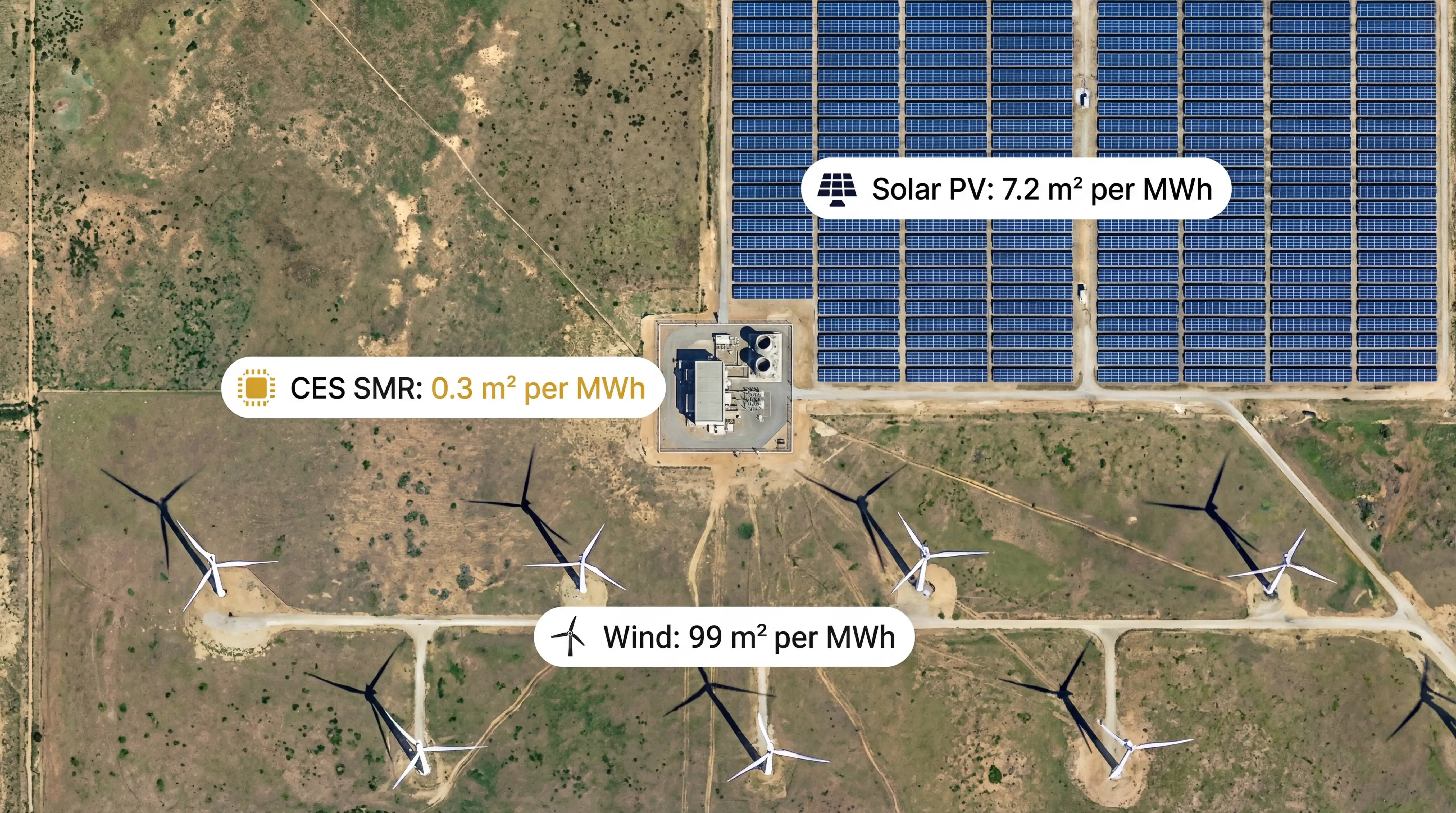 Energy Density Comparison - Nuclear vs Solar vs Wind